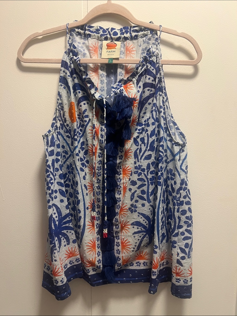 Farm Rio Afternoon Breeze Tank With Tassel - Farm Rio